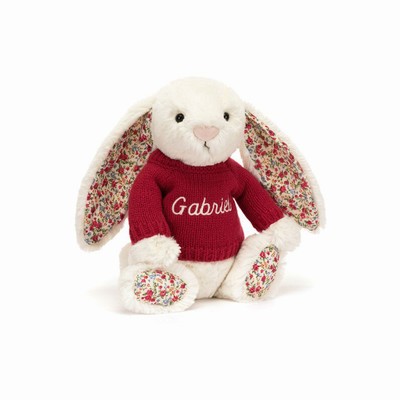 Jellycat Blossom Cream Bunny with Red Jumper UK | 09632CZYT